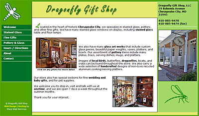 Dragonfly Gift Shop Web Design Review