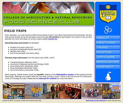Food Science Web Design Review