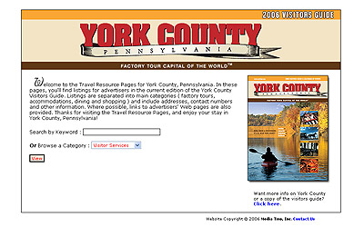 York County Visitors Guide Website Design Review